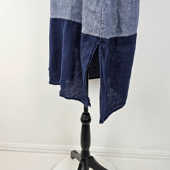 Artisan NY Womens Top Blue Linen Long Sleeve Button Shirt Tunic Sz 1X - Picture 11 of 16